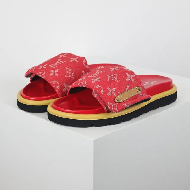 Louis Vuitton Run Away Red Monogram Canvas Slipper 2