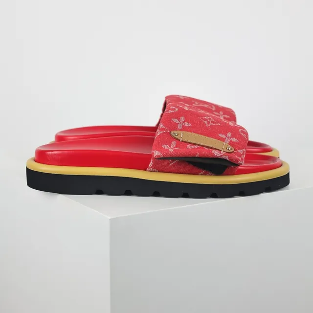 Louis Vuitton Run Away Red Monogram Canvas Slipper 3