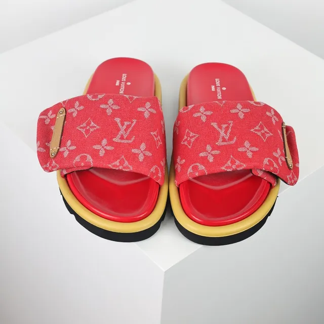 Louis Vuitton Run Away Red Monogram Canvas Slipper 8