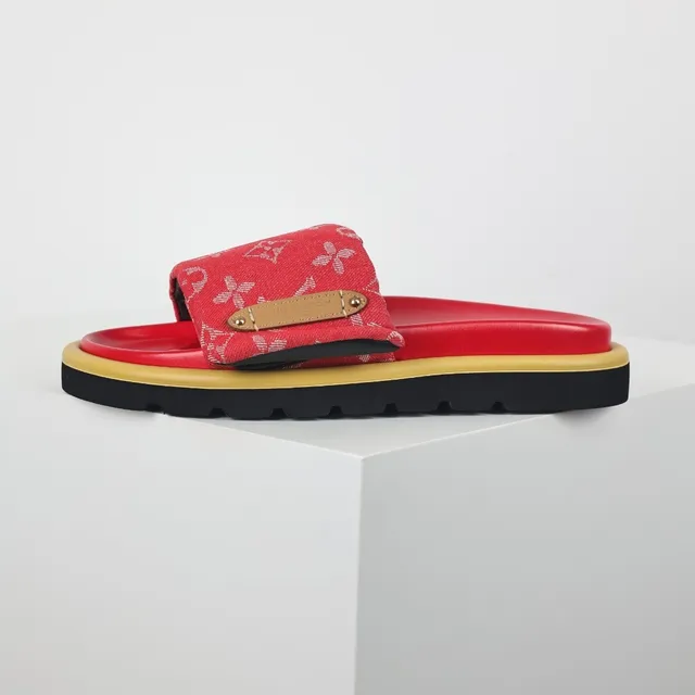 Louis Vuitton Run Away Red Monogram Canvas Slipper 9