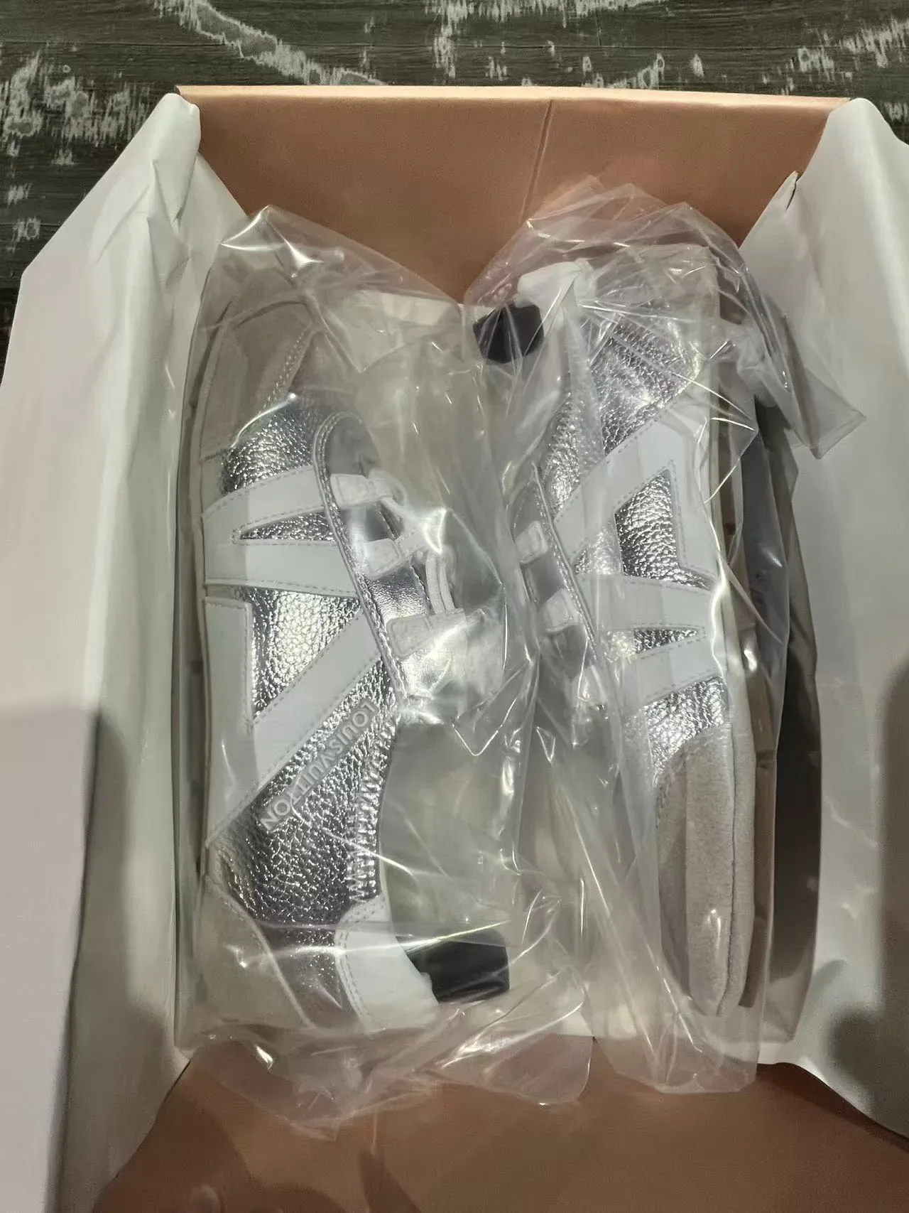 Louis Vuitton Run Away Silver Metallic White Beige Lifestyle Sneakers 10