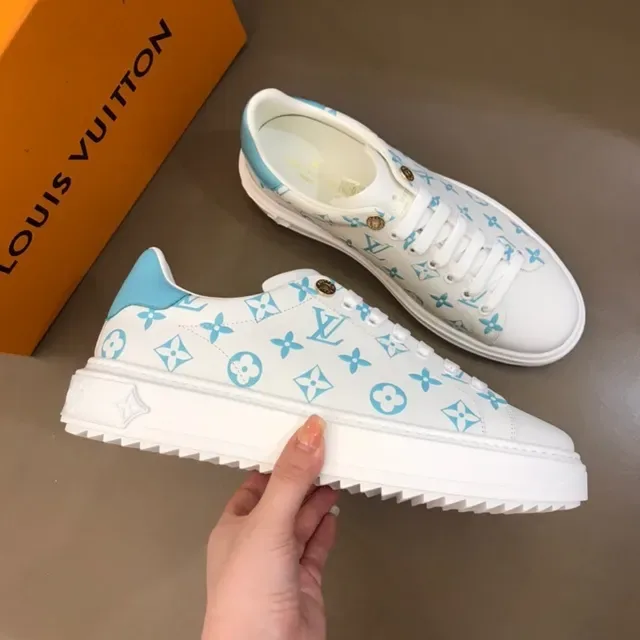 Louis Vuitton Run Away White and Light Blue Monogram Lifestyle Sneakers 4