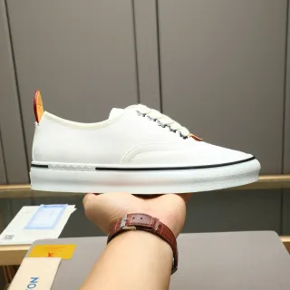 Louis Vuitton Run Away White Orange Canvas Upper Embossed LV Monogram Midsole Lifestyle Sneakers
