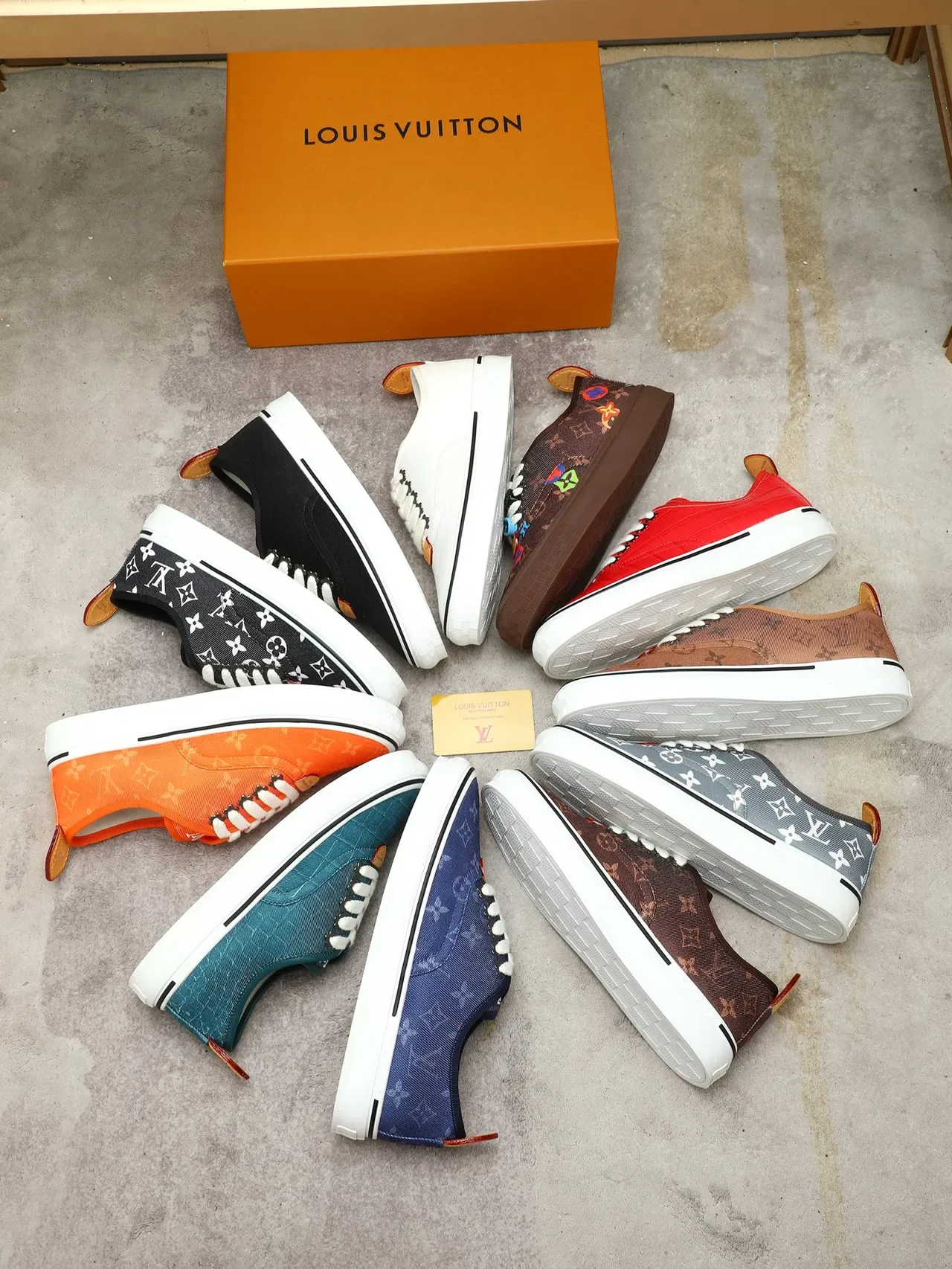 Louis Vuitton Run Away White Orange Canvas Upper Embossed LV Monogram Midsole Lifestyle Sneakers 2