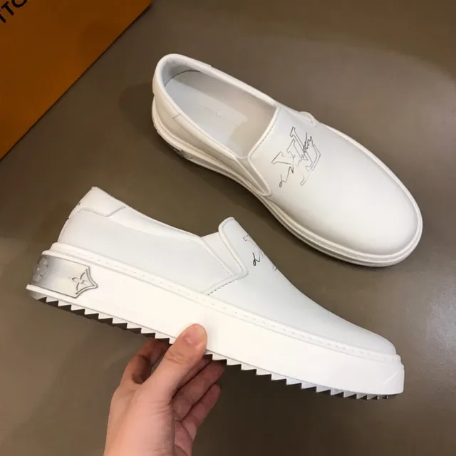 Louis Vuitton Run Away White Slip-On Loafers 9