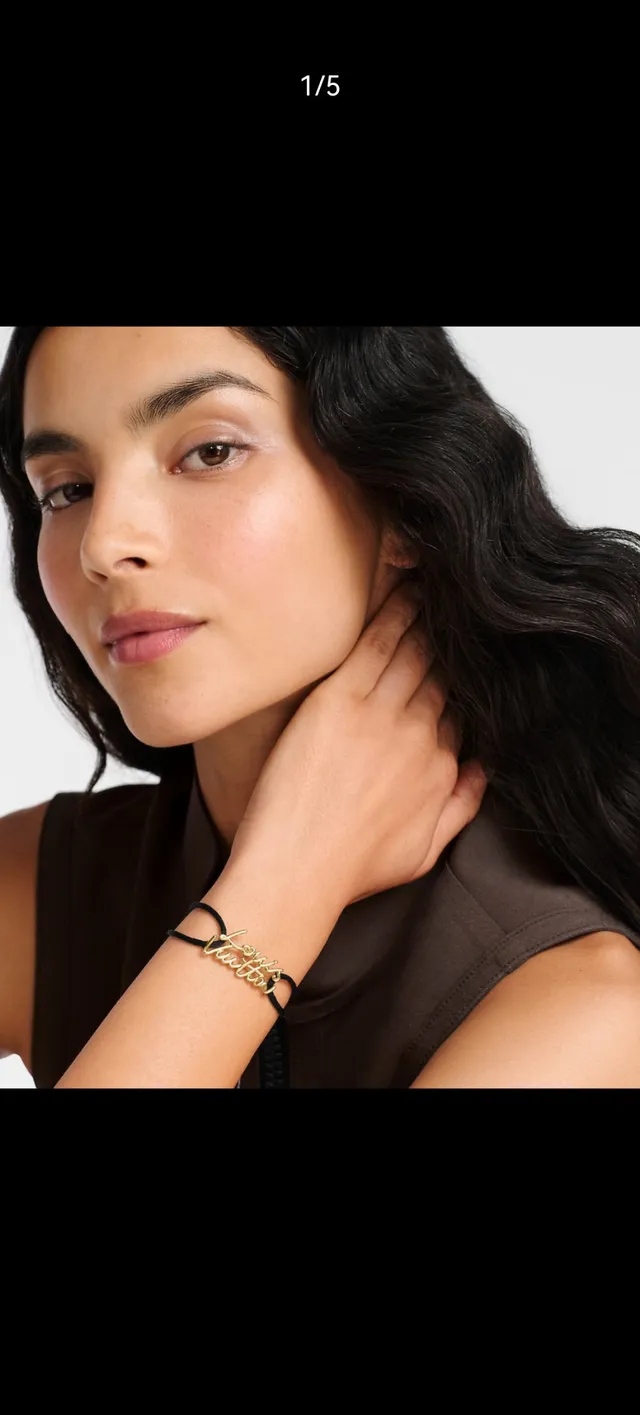 Louis Vuitton Script Charm Black Cord Bracelet 11