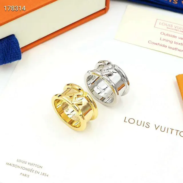 Louis Vuitton Stacked Two-Tone Monogram Motif Ring 9