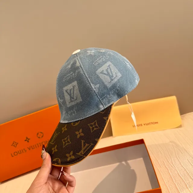 Louis Vuitton Two-Tone Denim and Monogram Baseball Cap 6