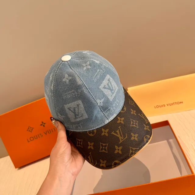 Louis Vuitton Two-Tone Denim and Monogram Baseball Cap 7