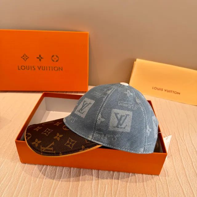 Louis Vuitton Two-Tone Denim and Monogram Baseball Cap 9