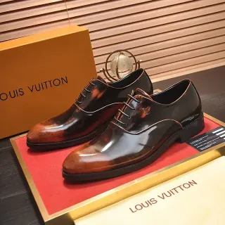 Louis Vuitton Two-Tone Patina Leather Cap-Toe Oxford Shoes