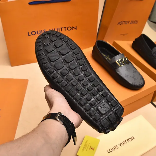 Louis Vuitton VV Loafer Black Monogram Leather Loafers 4
