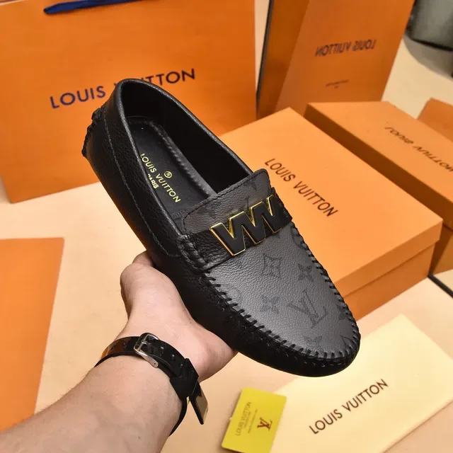 Louis Vuitton VV Loafer Black Monogram Leather Loafers 6