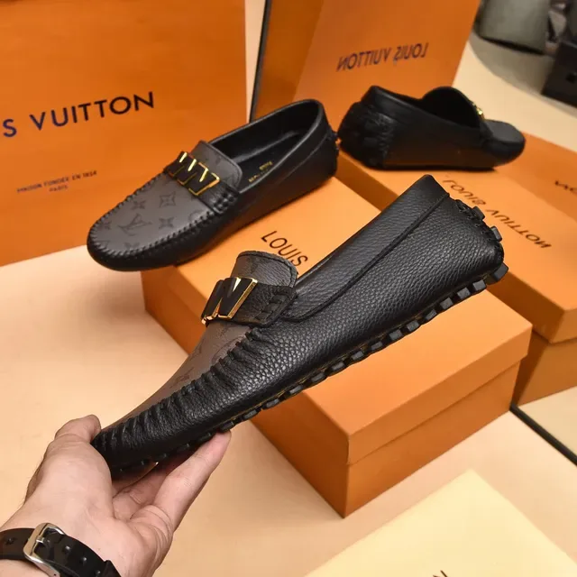 Louis Vuitton VV Loafer Black Monogram Leather Loafers 7