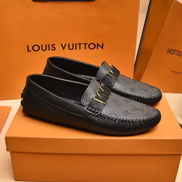 Louis Vuitton VV Loafer Black Monogram Leather Loafers 8