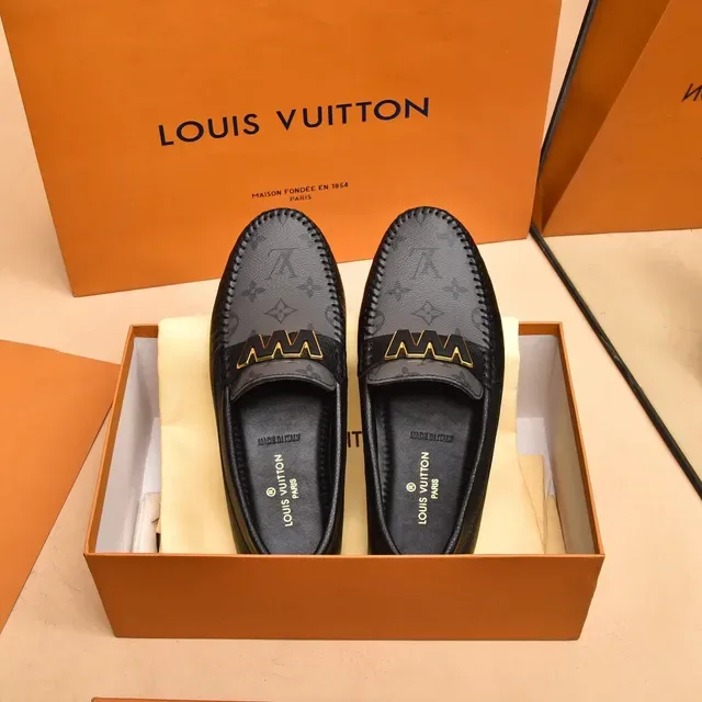 Louis Vuitton VV Loafer Black Monogram Leather Loafers 9