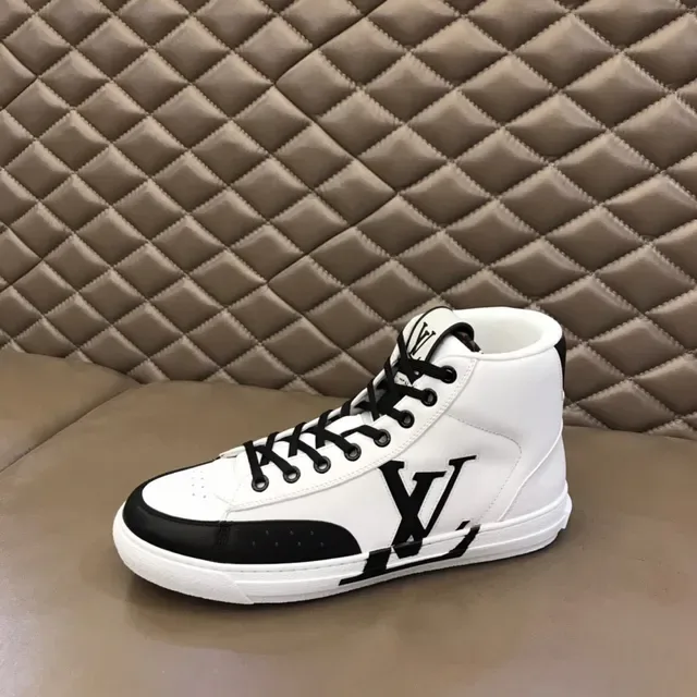 Louis Vuitton White Black High-Top Monogram-Logo Lifestyle Sneakers 5