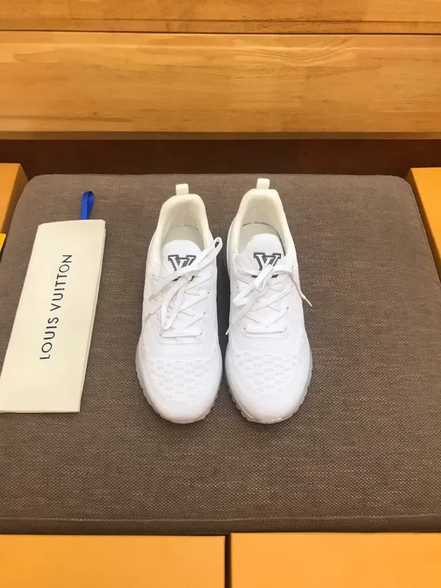 Louis Vuitton White Gray Knit Upper Sculpted Layered Sole Lifestyle Sneakers 2