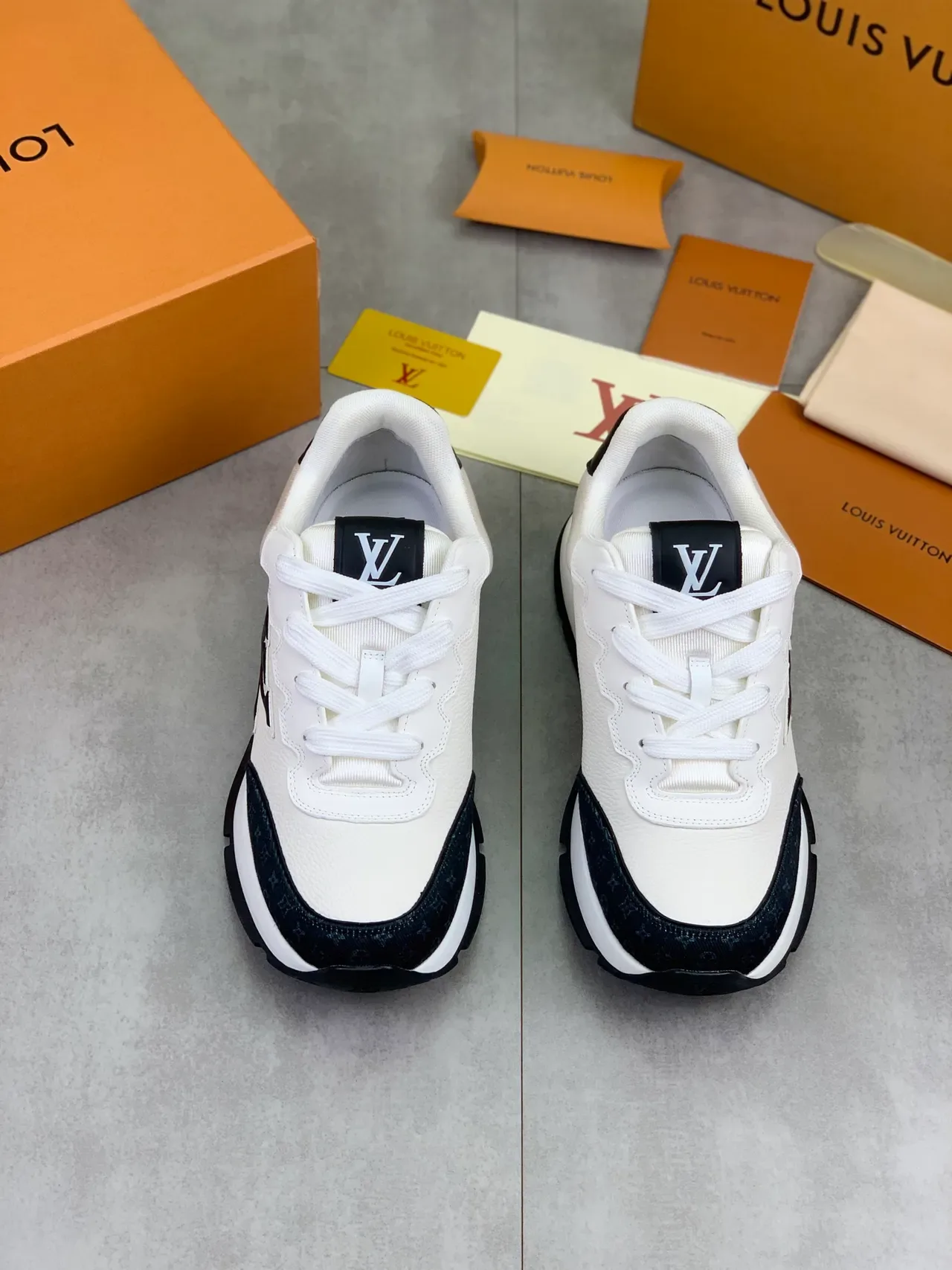 Louis Vuitton White Navy Monogram Canvas Panels Sculpted Midsole Lifestyle Sneakers 6