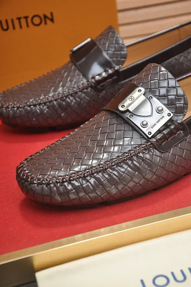 Louis Vuitton Woven Leather Buckle Strap Loafers 2