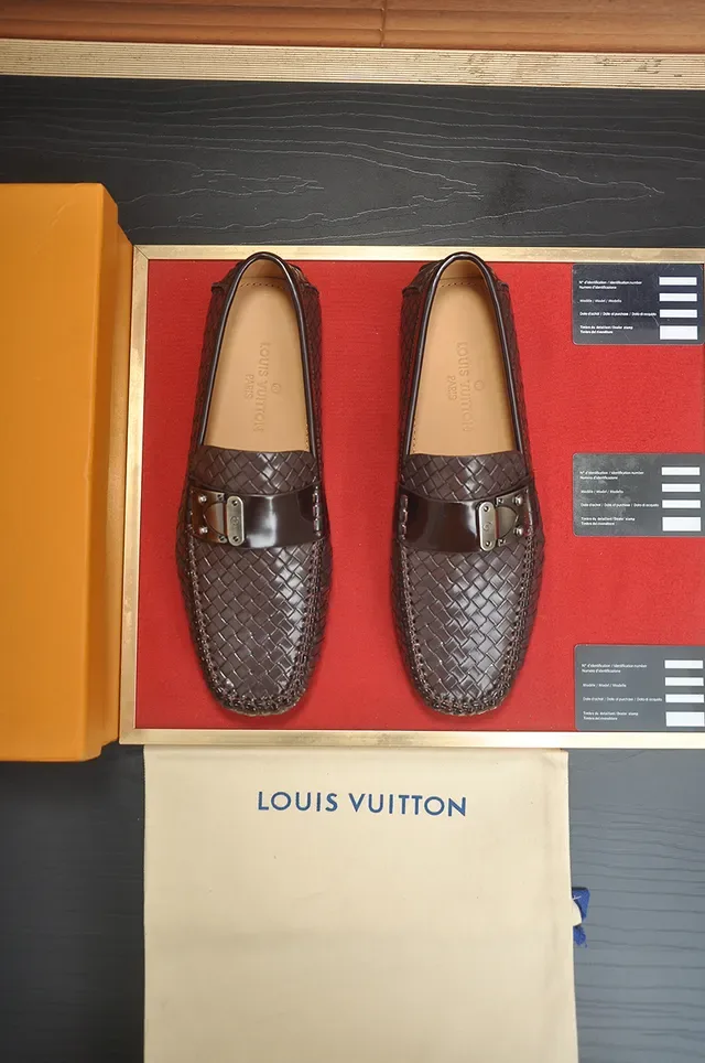 Louis Vuitton Woven Leather Buckle Strap Loafers 5