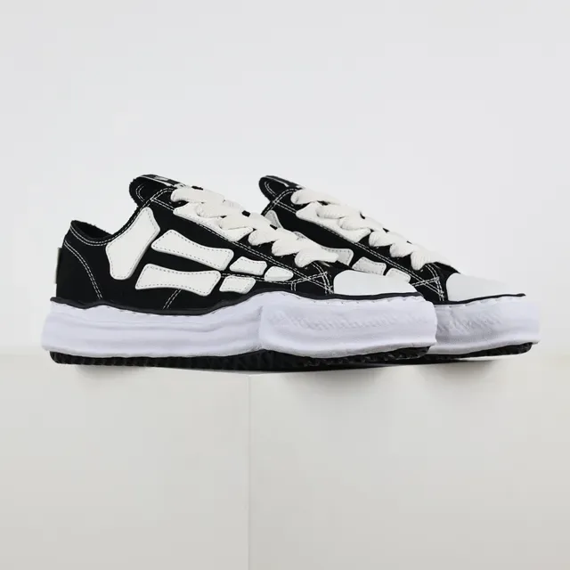 Maison Margiela Black White Deconstructed Stitched-Panel Lifestyle Sneakers 3
