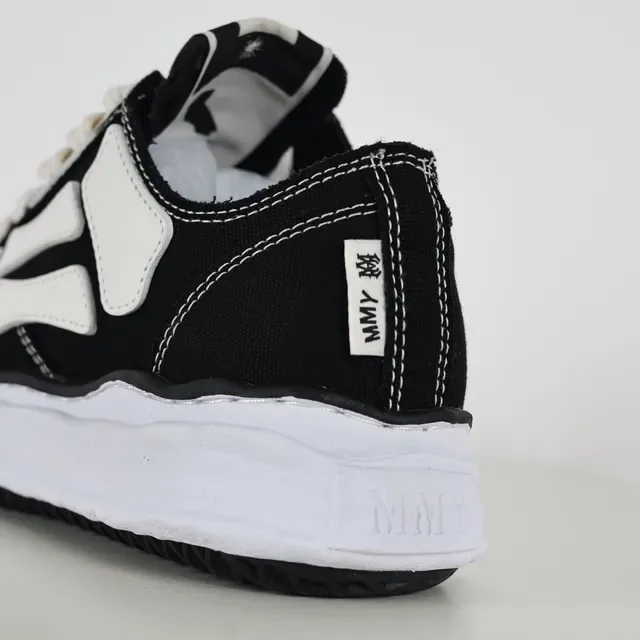 Maison Margiela Black White Deconstructed Stitched-Panel Lifestyle Sneakers 4