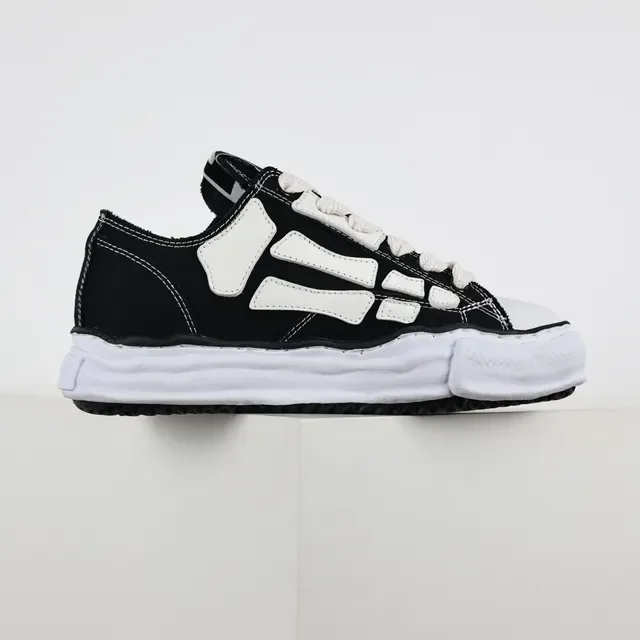 Maison Margiela Black White Deconstructed Stitched-Panel Lifestyle Sneakers 7