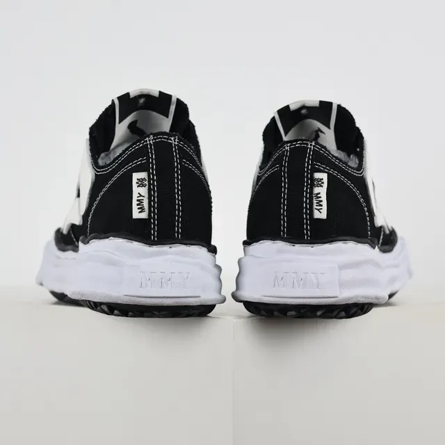 Maison Margiela Black White Deconstructed Stitched-Panel Lifestyle Sneakers 8