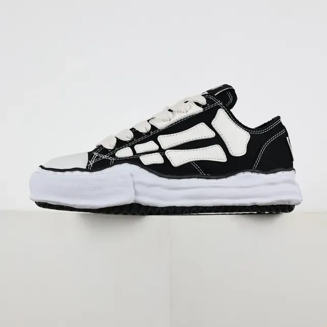 Maison Margiela Black White Deconstructed Stitched-Panel Lifestyle Sneakers 9