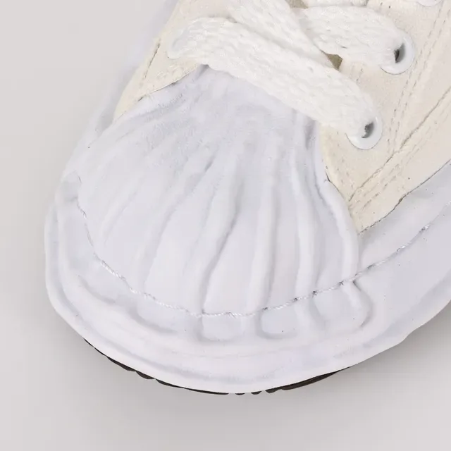 MMY White Black Canvas Upper Sculpted Midsole Sneakers 5