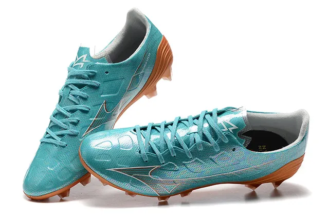 Mizuno Bleu Orange Iridescent Synthétique Supérieur Clous Coniques Moulés Terrain Firme Chaussures de Football 2
