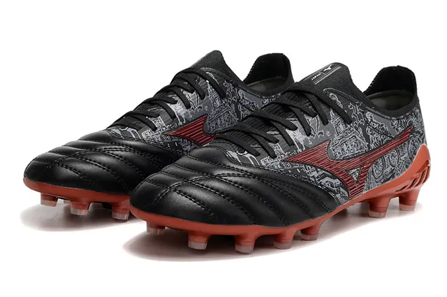 Mizuno Morelia Neo Black Red Gray Firm-Ground Chaussures de football 8