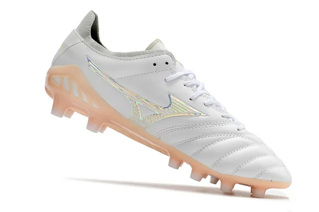 Mizuno Morelia Neo White Iridescent Wave Firm-Ground Soccer Shoes 2