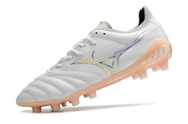 Mizuno Morelia Neo White Iridescent Wave Firm-Ground Soccer Shoes 3