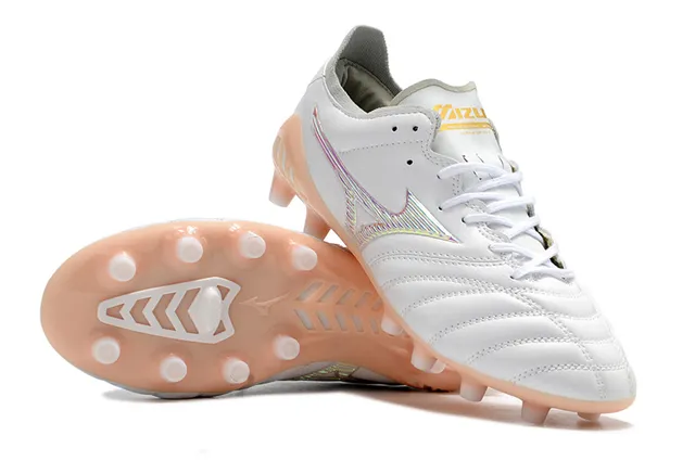 Mizuno Morelia Neo White Iridescent Wave Firm-Ground Soccer Shoes 4