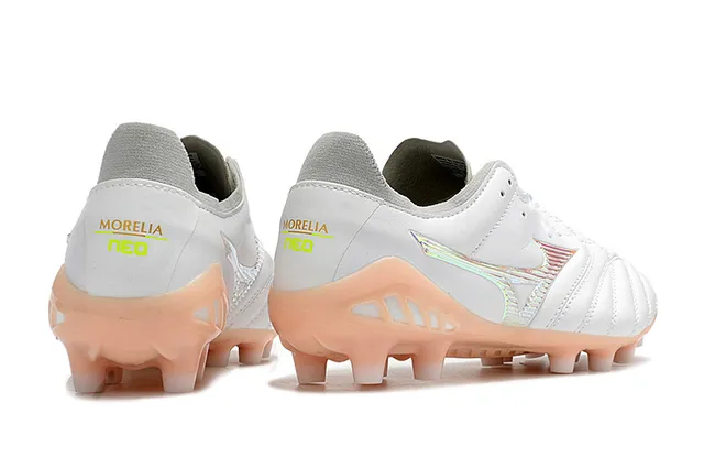 Mizuno Morelia Neo White Iridescent Wave Firm-Ground Soccer Shoes 5