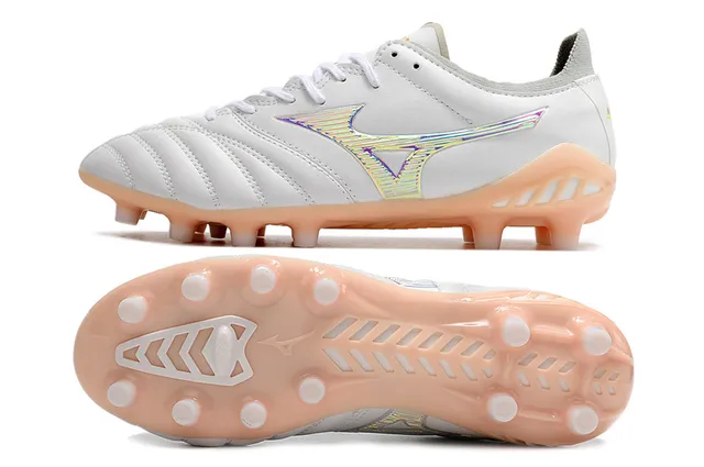 Mizuno Morelia Neo White Iridescent Wave Firm-Ground Soccer Shoes 6