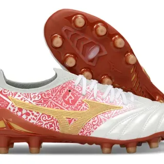 Mizuno Morelia Neo White Red Gold Firm-Ground Soccer Shoes