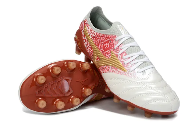 Mizuno Morelia Neo White Red Gold Firm-Ground Soccer Shoes 4