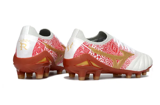 Mizuno Morelia Neo White Red Gold Firm-Ground Soccer Shoes 5
