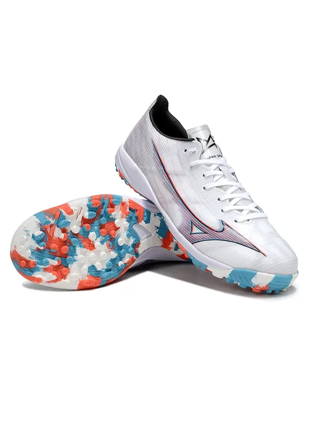 Mizuno White Multicolor Iridescent Upper Glitch-Print Detailing Artificial-Grass Soccer Shoes 18
