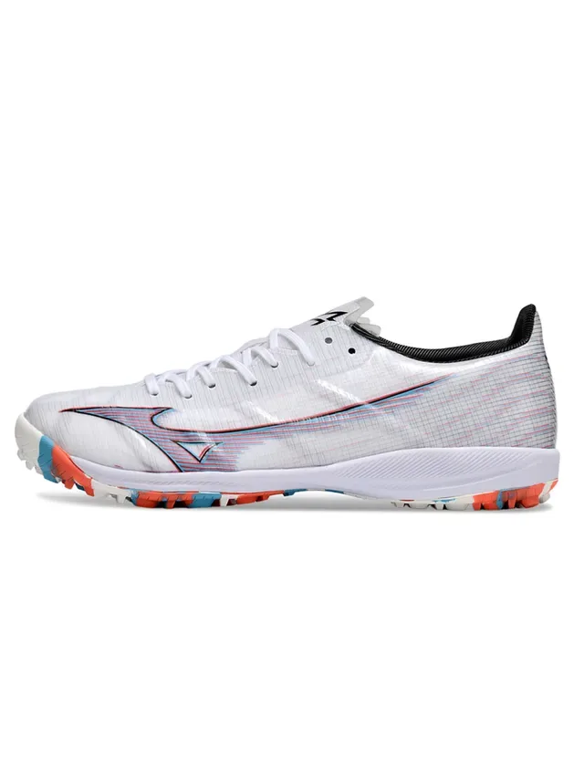Mizuno White Multicolor Iridescent Upper Glitch-Print Detailing Artificial-Grass Soccer Shoes 21