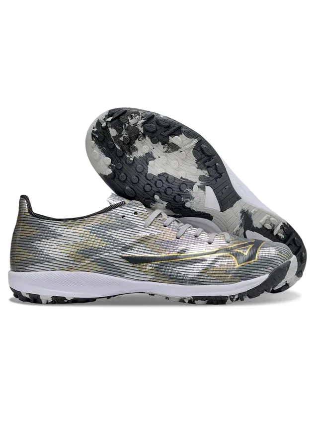 Mizuno White Multicolor Iridescent Upper Glitch-Print Detailing Artificial-Grass Soccer Shoes 22