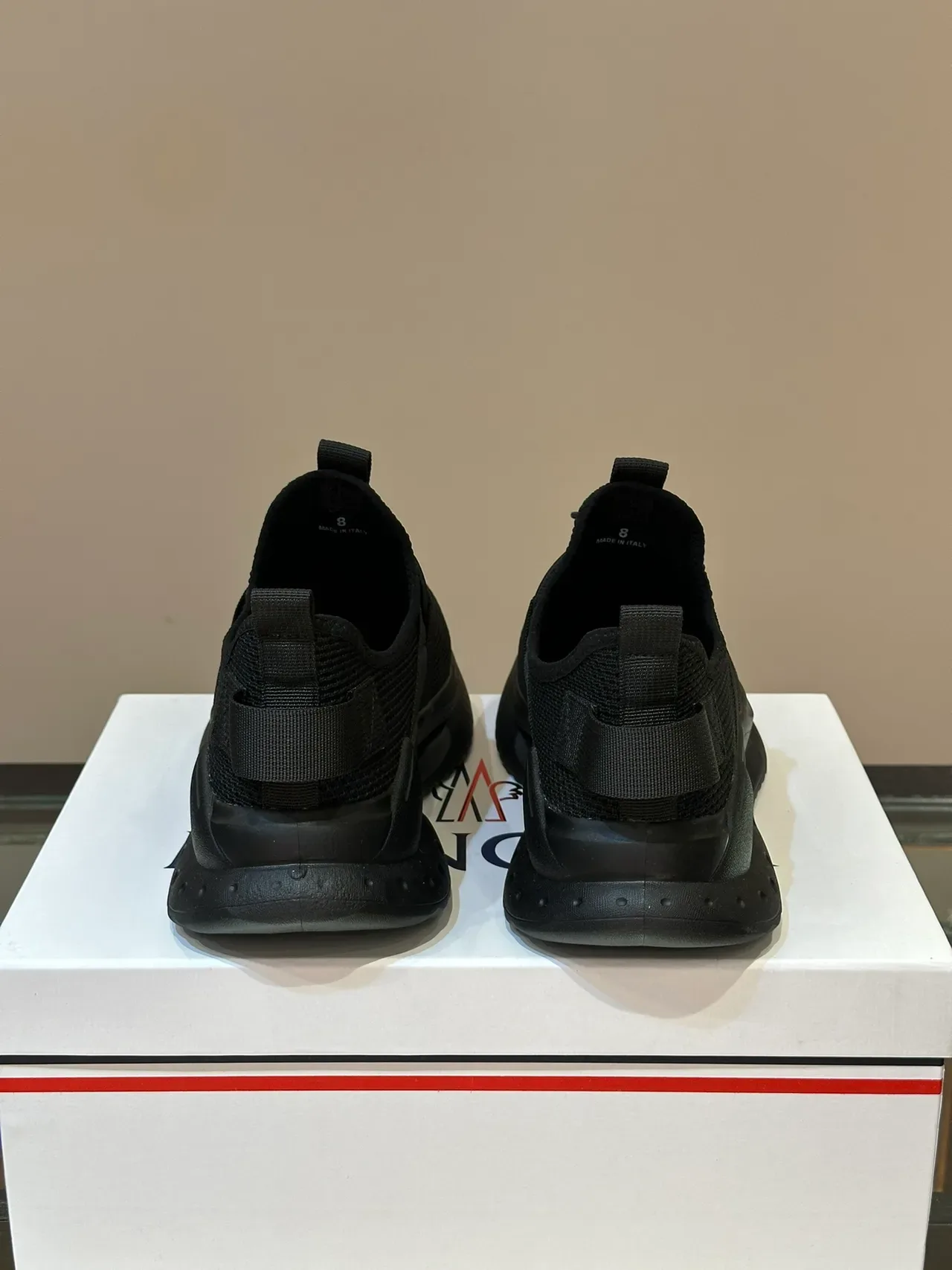 Moncler Noir Tricot Slip-On Détail Sangle Élastique Lifestyle Sneakers 4