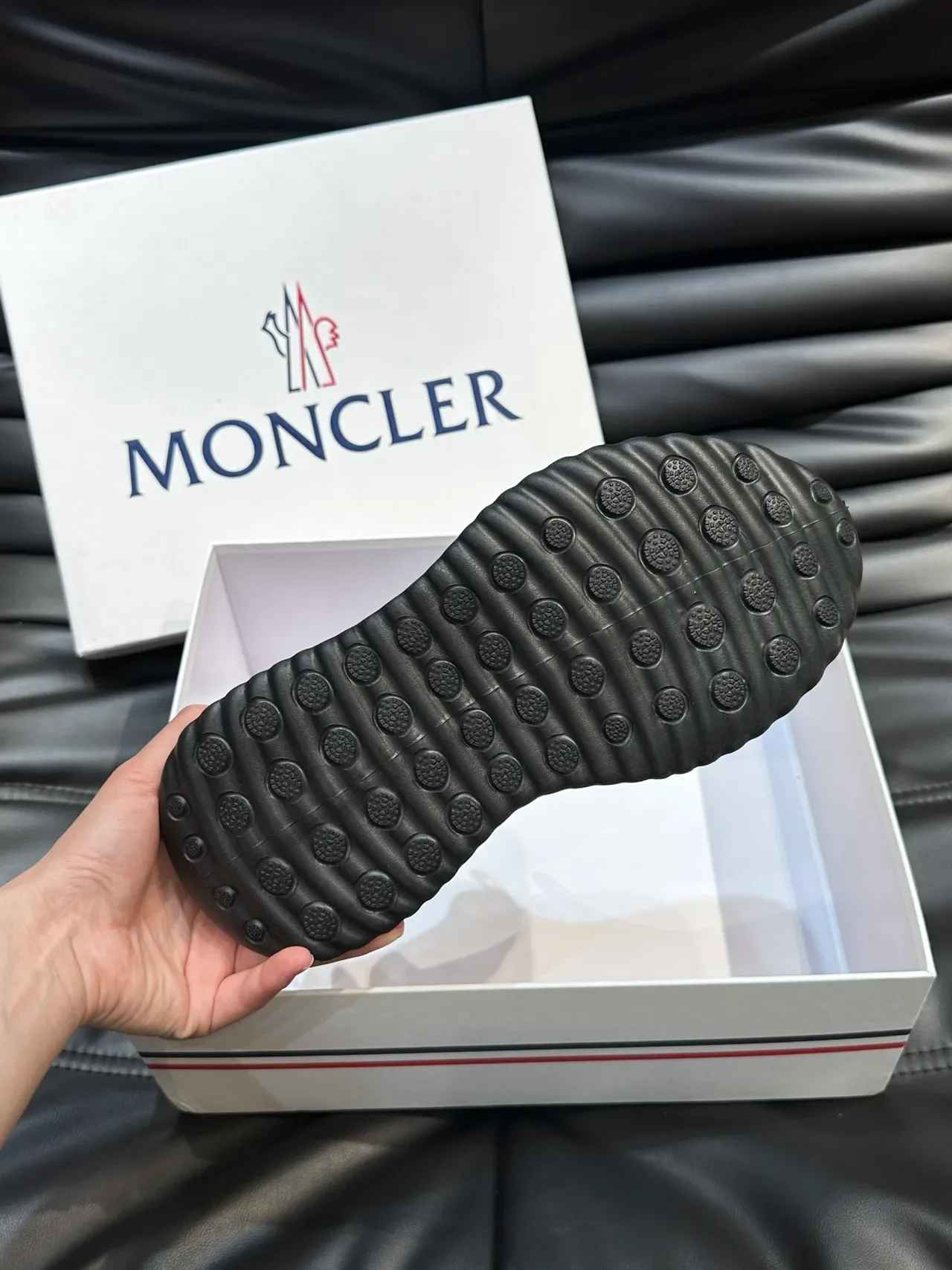 Moncler Black Slip-On Perforated Mesh Sneakers 2
