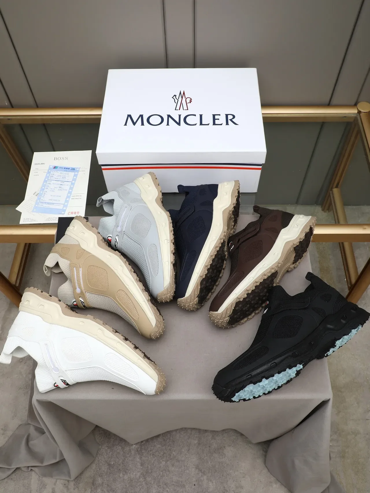 Moncler Black Sock-Fit Mesh Strap Sneaker 2