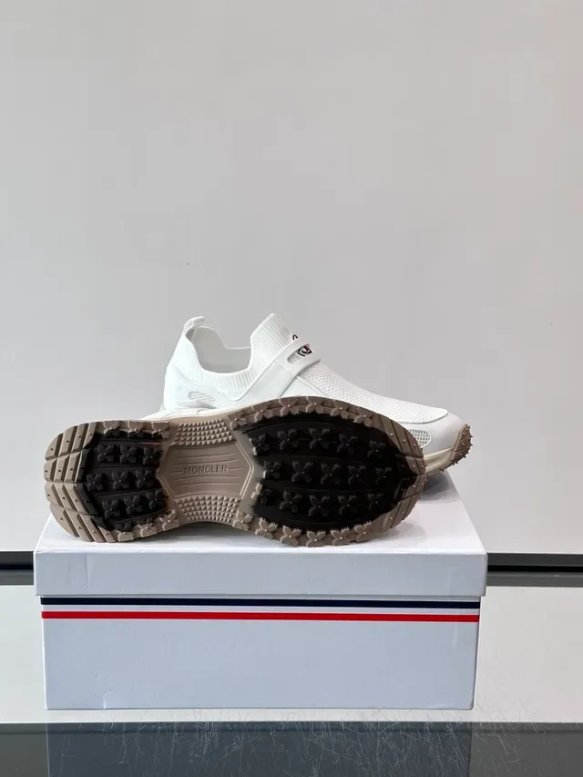 Moncler White Mesh Slip-On Sneakers 2