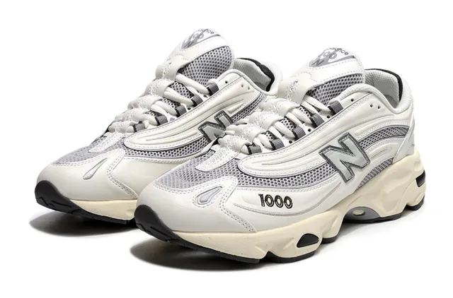New Balance 1000 Off-White Gris Zapatillas Chunky 2