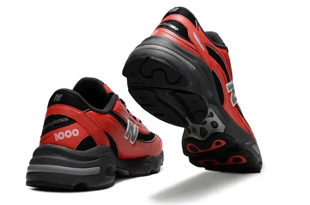 New Balance 1000 Red and Black Chunky Sneakers 3